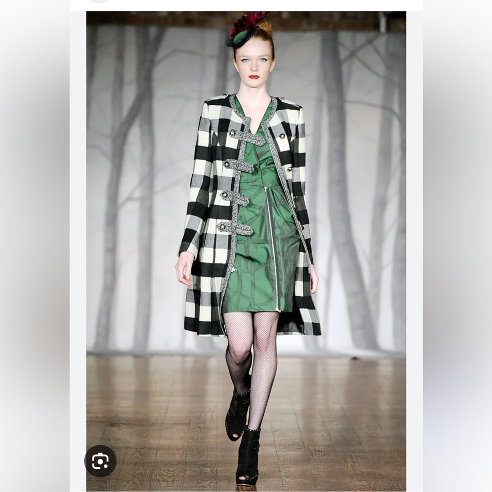 • Bensoni • Women’s Sheath Green and Black Zipper Dress 2